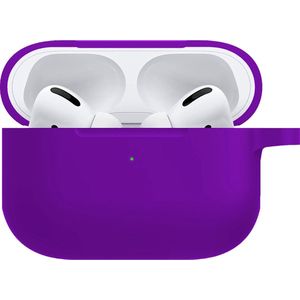 Hoesje Geschikt voor Airpods Pro Hoesje Siliconen Case Hoes - Hoesje Geschikt voor Apple Airpods Pro Case - Paars