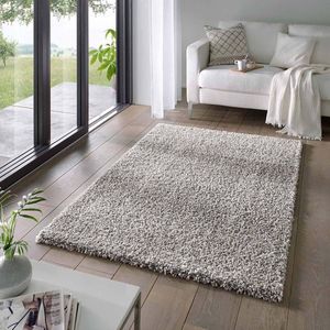 Hoogpolig vloerkleed effen Classic - grijs 250x250 cm