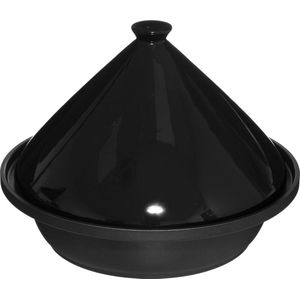 5Five Keramische tajine schaal - 30 cm - Zwart - Geschikt voor inductie