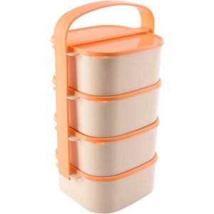 Container voor Eten Plastic 4 Niveaus 4x1,15 l - Voedselcontainer - Lunchbox