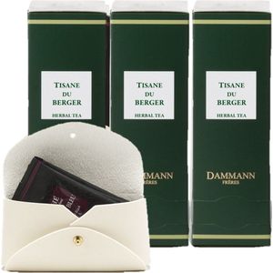 Dammann - Tisane Du Berger 3 x 24 verpakte cristal zakjes - 72 theebuiltjes kruidenthee zonder cafeïne - met gratis etui
