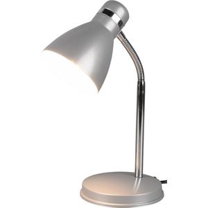 LED Bureaulamp - Tafelverlichting - Torna Himaya - E27 Fitting - Rond - Mat Titaan - Aluminium