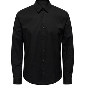 Only & Sons Overhemd Onsandy Slim Easy Iron Poplin Shirt 22026000 Black Mannen Maat - XXL