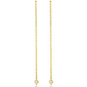 goud (geelgoud) doortrekoorbellen zirkonia 4024437