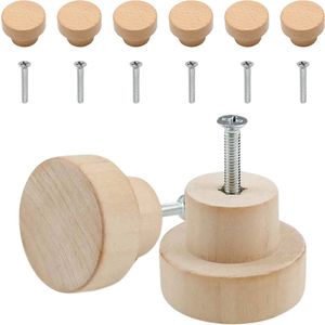Somstyle Kastknoppen Set - 8 Stuks - Ø 30 MM - Deurknoppen voor Kasten - Houten Meubelknop - Handgreep - Lichtbruin