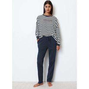 MARC O'POLO PYJAMASET LANG DARK NAVY/WHITE XS