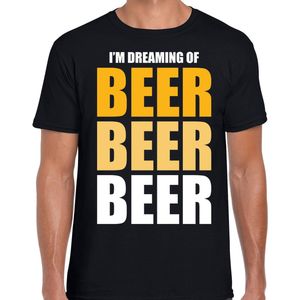 Dreaming of beer fun t-shirt - zwart - heren - Feest outfit / kleding / shirt L