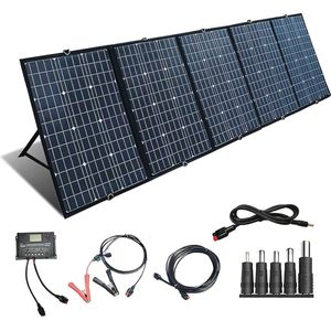300W 12V Opvouwbaar Draagbaar Zonnepaneel met 20A Controller voor Camping en Buitenactiviteiten