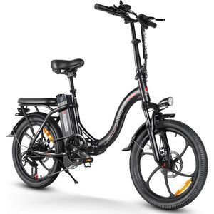 CY20 opvouwbare E-bike 250 watt motorvermogen topsnelheid 25km/u 20X2.35’’ banden 7 versnellingen kilometerstand 40 km
