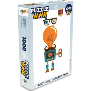 Puzzel Robot - Bril - Gloeilamp - Snor - Kinderen - Jongens - Legpuzzel - Puzzel 1000 stukjes volwassenen
