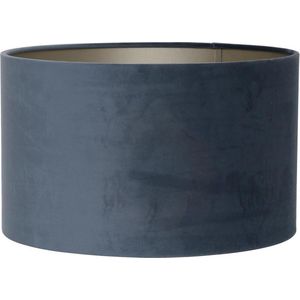 Light & Living Cilinder Lampenkap Velours - Dusty Blue - Ø40x30cm - voor Tafellampen, Staande lamp, Hanglampen