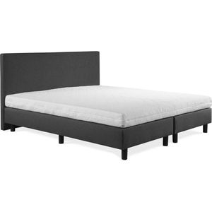 Boxspring Sofia Luxe 180x190 inc wit matras glad hoofdbord Antracite