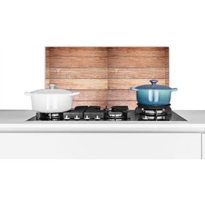Spatscherm keuken 60x30 cm - Kookplaat achterwand Eikenhout - Planken - Patronen - Muurbeschermer - Spatwand fornuis - Hoogwaardig aluminium