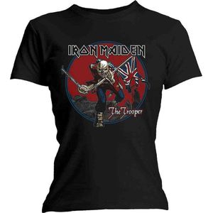 Iron Maiden - Trooper Red Sky Dames T-shirt - XL - Zwart