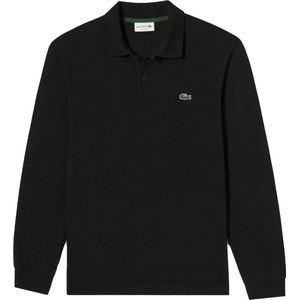 Lacoste Sport Polo Regular Fit stretch - heren poloshirt lange mouwen - zwart - Maat: 4XL