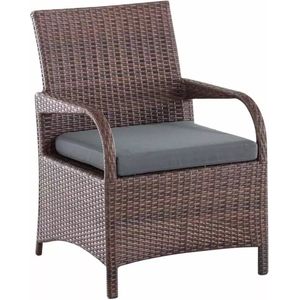 In And OutdoorMatch Tuinstoel Jovan - Iron grijs - Weatherproof - Lounge chair look - Wicker - Tuinstoelen set van 1