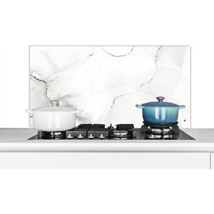 Spatscherm keuken 100x50 cm - Kookplaat achterwand Marmer - Lijn - Bellen - Muurbeschermer - Spatwand fornuis - Hoogwaardig aluminium