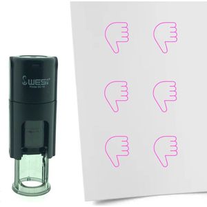 CombiCraft Stempel Duim naar beneden 10mm rond - Roze inkt