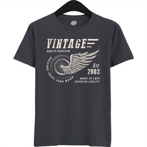 A Vintage Motorcycle Addict Est 2003 | Retro Verjaardag Motor Cadeau Shirt - T-Shirt - Unisex - Mouse Grey - Maat 3XL