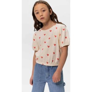 Sissy-Boy - Off-white T-shirt met hartjesprint