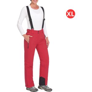 Nivard Skibroek - Skipak - Snowboard Broek - Winterbroek - Sneeuwbroek - Dames - Wintersport - Bretels - Rood - Maat XL
