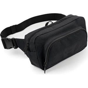 Bagbase - Organizer Heuptas - Fanny pack - Money belt - Heuptasje dames - Festival tasje - 2,5 liter - Polyester - Zwart