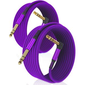6.35mm TRS Instrument Kabel 3M - Gebalanceerde Audio Kabel voor Elektrische Gitaar, Bas, Toetsenbord, Mixer, Versterker