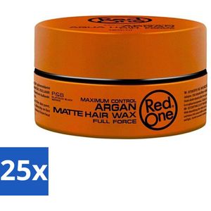 Red One - Haarwax - Argan Matte - Verzorgende Styling - Voor Intensieve Verzorging & Matte Look - 150 ml - Bulkverpakking - 25 stuks