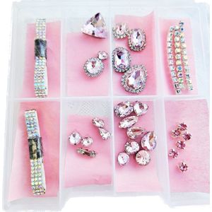 Plaksteentjes roze steentjes diamantjes plakband hotfix steentjes groot met lijm glitters