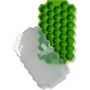 Honeycomb ijsblokjes | ijsblokjesvorm | ijsblokjesmakers | siliconen | met deksel | groen