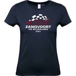 Dames T-shirt Auto GP Zandvoort 2023 | Formule 1 fan | Max Verstappen / Red Bull racing supporter | Navy dames | maat XS