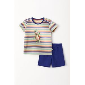 Woody pyjama baby unisex - multicolor gestreept - schildpad - 231-3-PUS-S/906 - maat 74