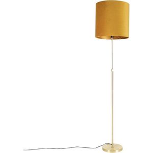 QAZQA parte fl - Landelijke Vloerlamp | Staande Lamp met kap - 1 lichts - H 1865 mm - Geel - Woonkamer | Slaapkamer | Keuken