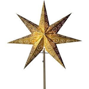 Star Trading Verwisselbare paraplu Poinsettia Antiek vanStar Trading, 3D papieren ster Kerst in goud met ornamenten, decoratieve ster Ø: 48 cm