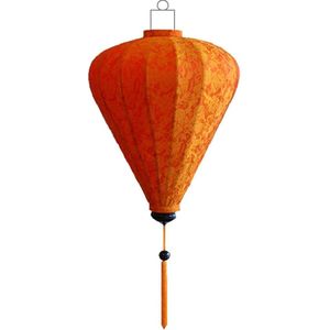 Oranje zijden Vietnamese lampion lamp ballon - B-OR-62-S