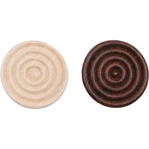 Allecto Plus - Houten Backgammon Stukken - Set van 48 stuks - Bordspel Accessoires - Stapelbare Houten Damstenen