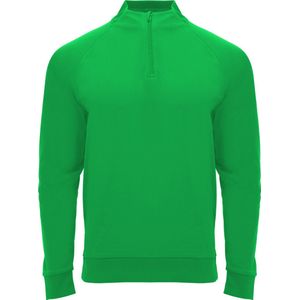 Varen Groen sportshirt met raglanmouwen en halve rits manchetten van ribboord model Epiro maat L