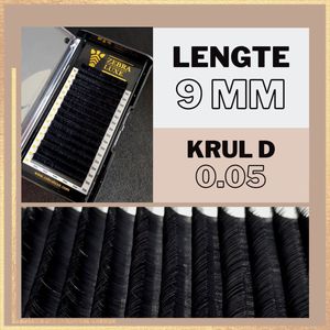 Wimpers Zebra Luxe - D Krul – Dikte 0.05 – Lengte 9 mm – 16 rijen in een tray - nepwimpers - Volume - wimperextensions - Russian volume - D crul