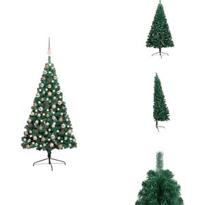 vidaXL Kunstkerstboom - Groen - 68 cm breed - Met LED-verlichting - Decoratieve kerstboom