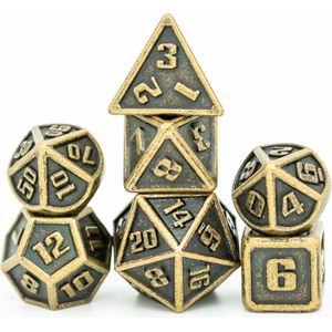 Genvi Kleine Metalen Dobbelstenen Set Goud