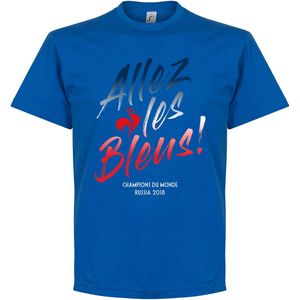 Frankrijk Allez Les Bleus WK 2018 Winners T-Shirt - Kinderen - 92/98