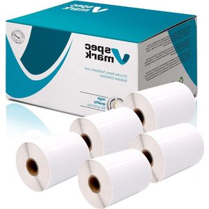5 labelrollen compatibel met alle labelprinters - 104 mm x 159 mm - 220 stuks