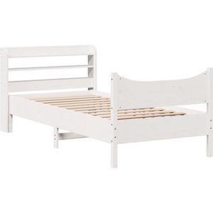 vidaXL Bedframe wit 90x200 cm - Massief grenenhout