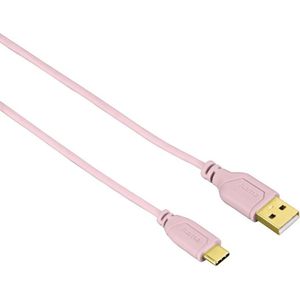 Hama 0.75m, USB2.0-C/USB2.0-A USB-kabel 0,75 m USB C USB A Roze