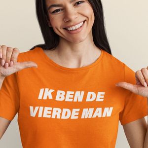 Dames Oranje T-shirt EK WK Ik Ben De Vierde Man - MAAT XS - Dames Feestkleding & Carnavalskleding