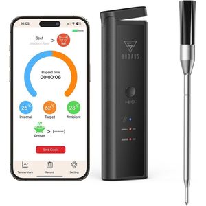 Draadloze Vleesthermometer met Bluetooth en IPX7 Waterdicht