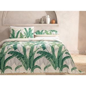English Home Summer blanket - King Size Bedsprei incl. 2 kussenslopen en onderlaken - 240x220 cm - Groen