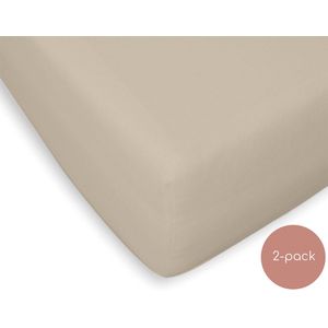 Briljant Baby Jersey Wieg Hoeslaken - 40x80/90 Zand - 2 Pack