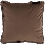 J-Line kussen Alpha Vierkant - polyester - bruin