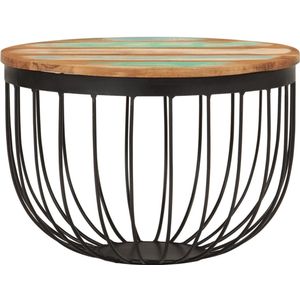 vidaXL Salontafel - Salontafels - Tafel - Bijzettafel - Salontafel Ø 50x35 cm massief gerecycled hout en staal